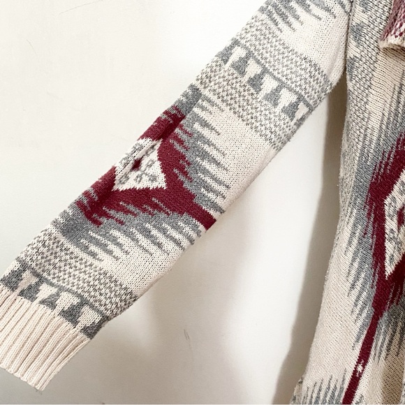 CHARLOTTE RUSSE southwest waterfall open front cotton blend cardigan sweater M - Picture 3 of 8